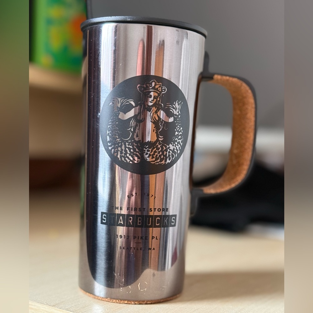 Starbucks Pike Place Original Metallic Black and Gold Mug 12oz